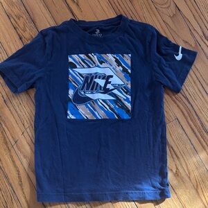 Nike Kids Navy and White Graphic Tee